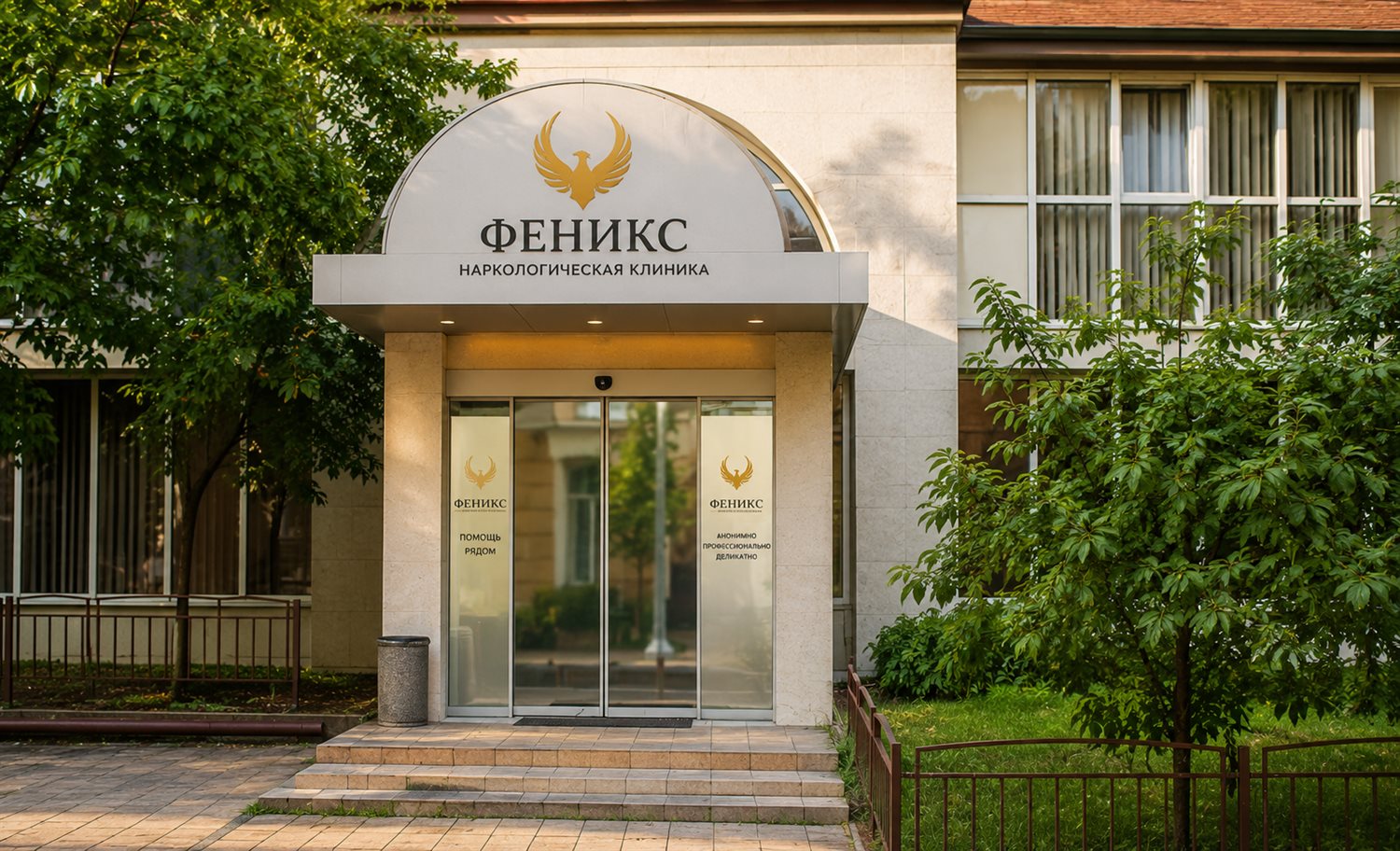 Вход в наркологическую клинику «Феникс» в Калаче-на-Дону
